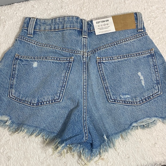 Cotton On Light Blue Cut off Denim Shorts NWT - Picture 4 of 5